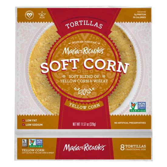 Order Maria & Ricardo's Soft Yellow Corn Tortillas 6in, Frozen food online from Everyday Needs by Gopuff store, Las Vegas on bringmethat.com