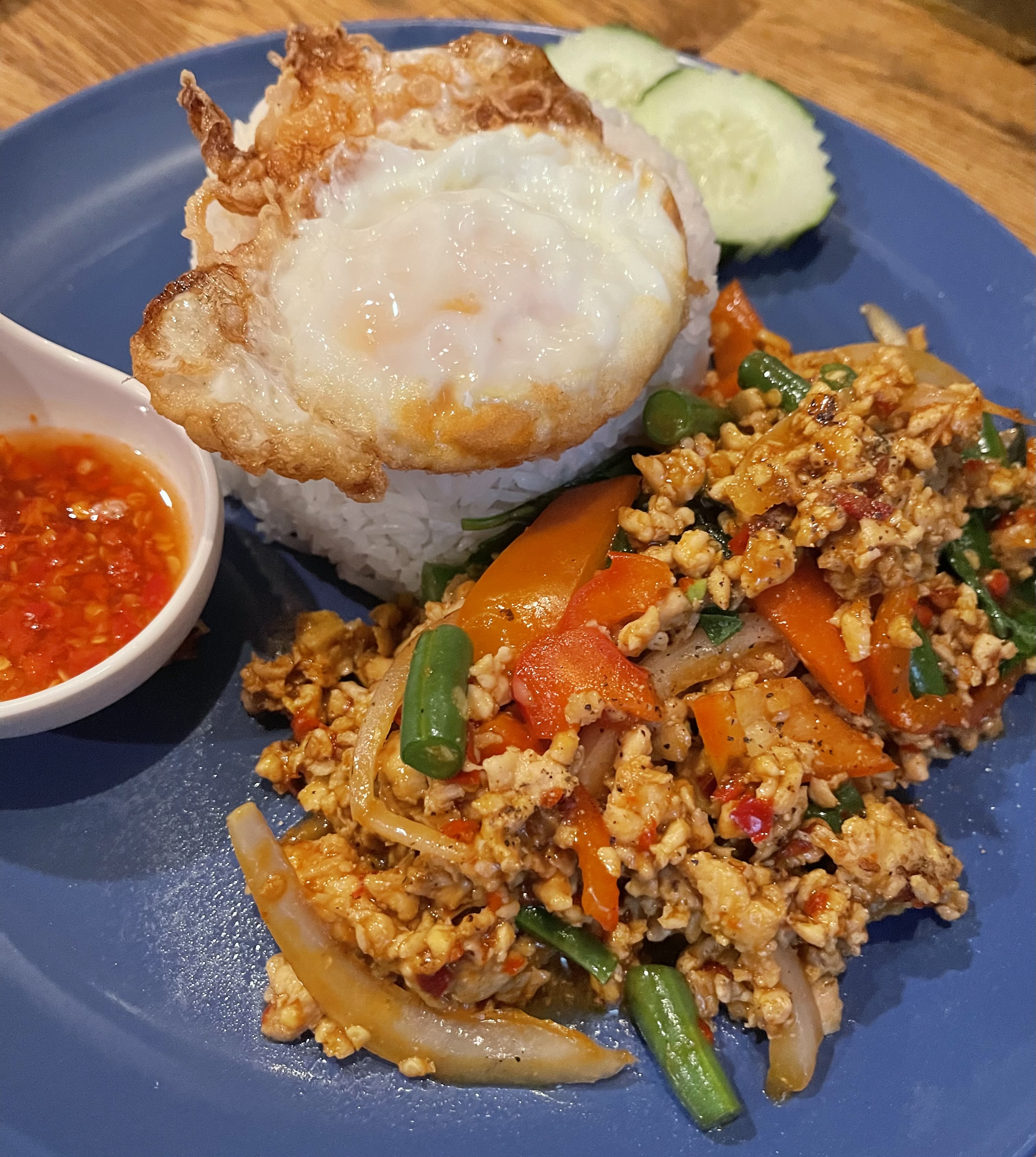 Order Kra Prow Kai Sub  food online from Thai Diva Cuisine store, Woodside on bringmethat.com