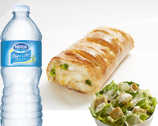 Order Stromboli, a Choice of Side Salad and a Bottle beverage food online from Villa Italian Kitchen store, Bethlehem on bringmethat.com
