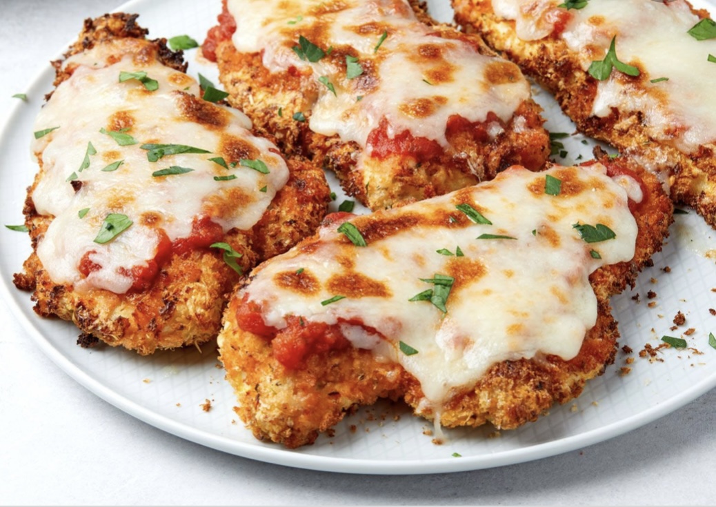 Order Chicken Cutlet with Cheese Dinner food online from Rocco's Pizzeria store, Bronx on bringmethat.com