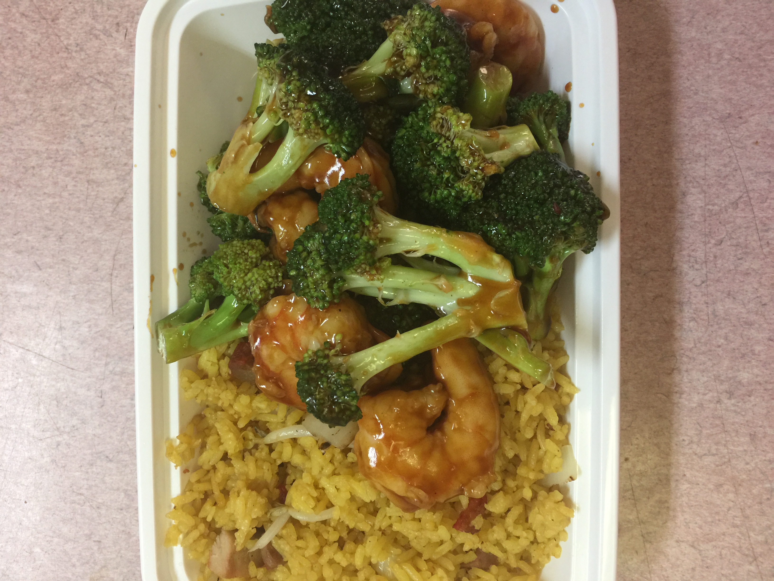Order C12. Shrimp with Broccoli Combination Platter food online from China Wok store, Harrison on bringmethat.com