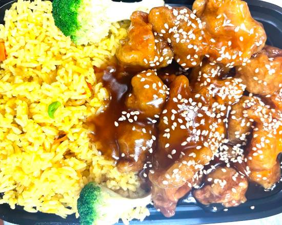 Order Sesame Chicken Platter food online from Super China Buffet store, Indianapolis on bringmethat.com