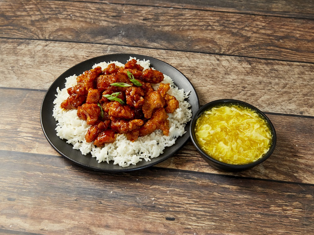 Order 13. General Tso's Chicken Dinner food online from Happy Wok store, Livonia on bringmethat.com
