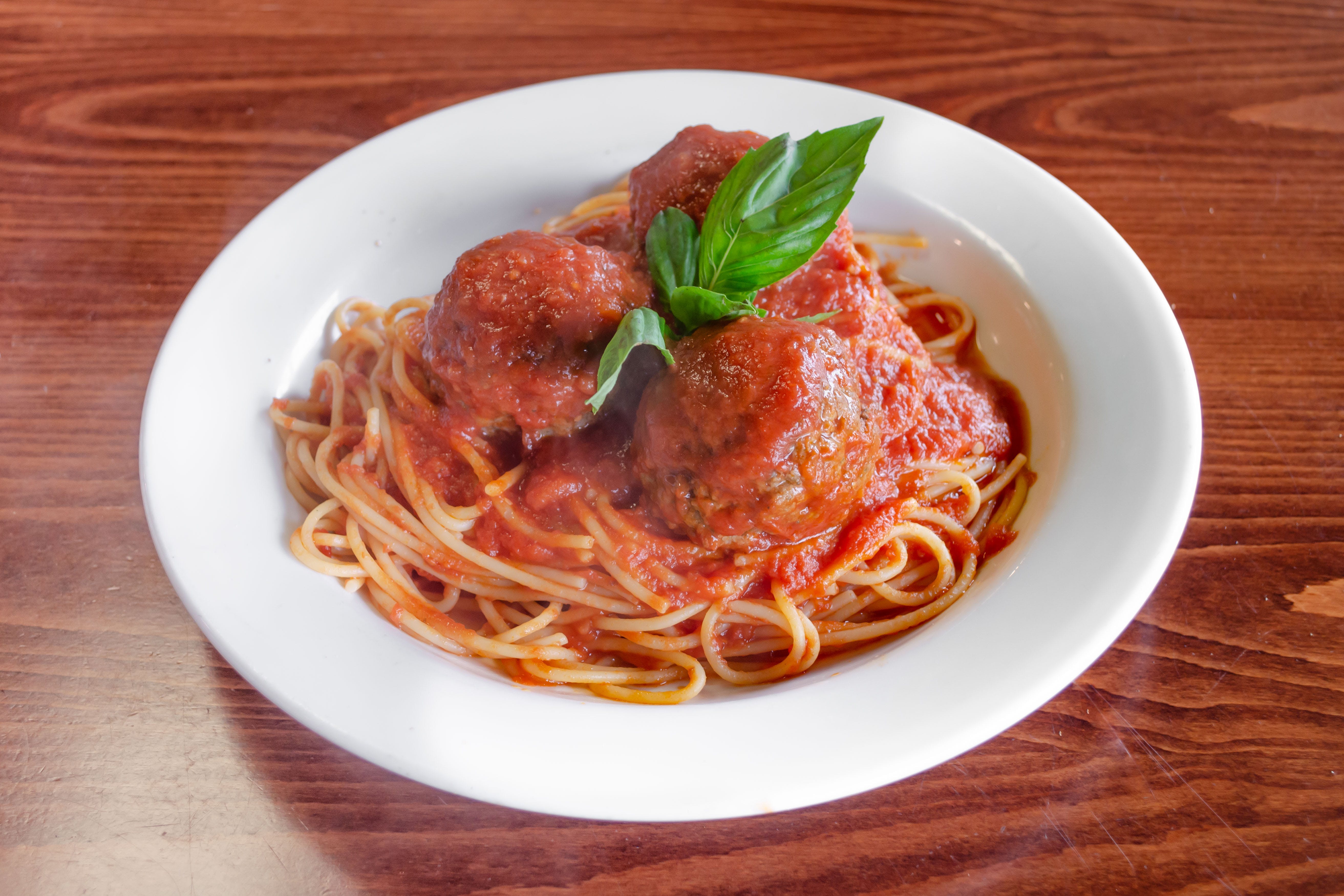 Order Spaghetti with Meatballs - Pasta food online from Nonna Rosa Pizzeria store, Carlstadt on bringmethat.com