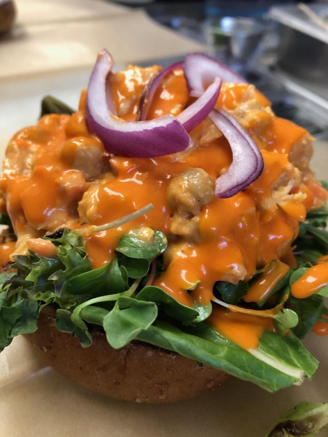 Order Buffalo Chickpea Sandwich food online from Root 11 Bistro store, Bloomsburg on bringmethat.com