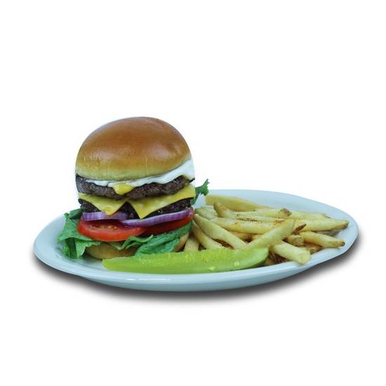 Order Double Cheeseburger food online from We Pancakes store, Midwest City on bringmethat.com