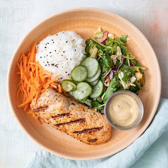 Order pacific bowl with grilled salmon food online from Tender Greens store, Irvine on bringmethat.com
