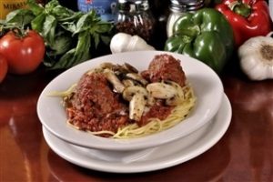 Order Pasta with Meatball and Mushrooms food online from Kelseys Pizza store, Titusville on bringmethat.com