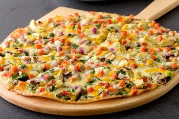 Order Gourmet Vegetarian Pizza - Medium 12" food online from Papa Murphys Take N Bake Pizza store, Elk Grove on bringmethat.com