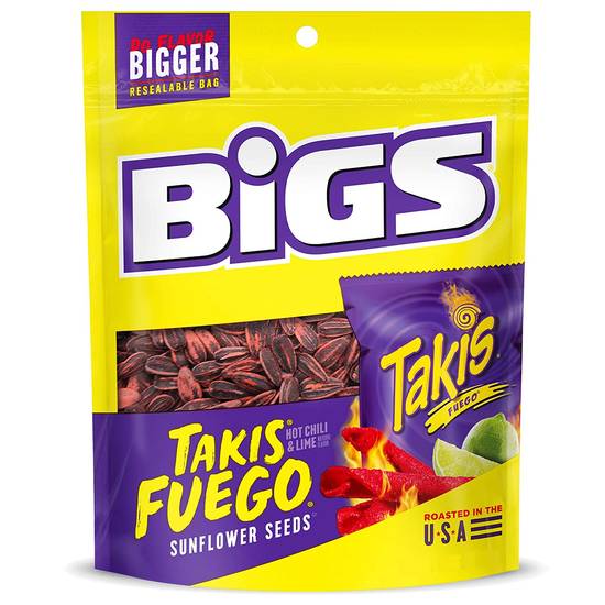Order Bigs Takis Fuego Sunflower Seeds, Hot Chili Lime food online from Exxon Food Mart store, Port Huron on bringmethat.com