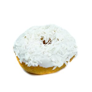 Order Vanilla Cake Vanilla Icing with Coconut food online from Glazed Grinders store, Albuquerque on bringmethat.com