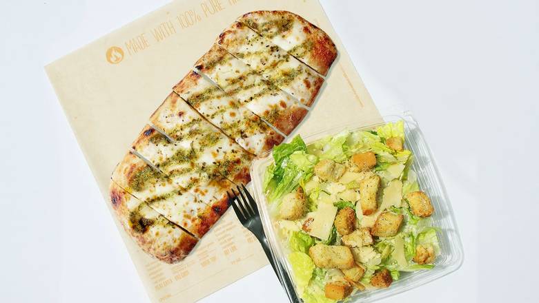 Order Pesto Garlic Cheesy Bread + choice of side food online from Blaze Pizza store, Webster on bringmethat.com