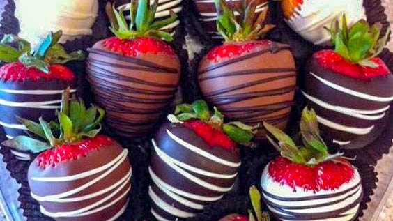 Order 1/2 Dozen Chocolate Dipped Strawberries food online from Rocky Mountain Chocolate Factory store, Irvine on bringmethat.com
