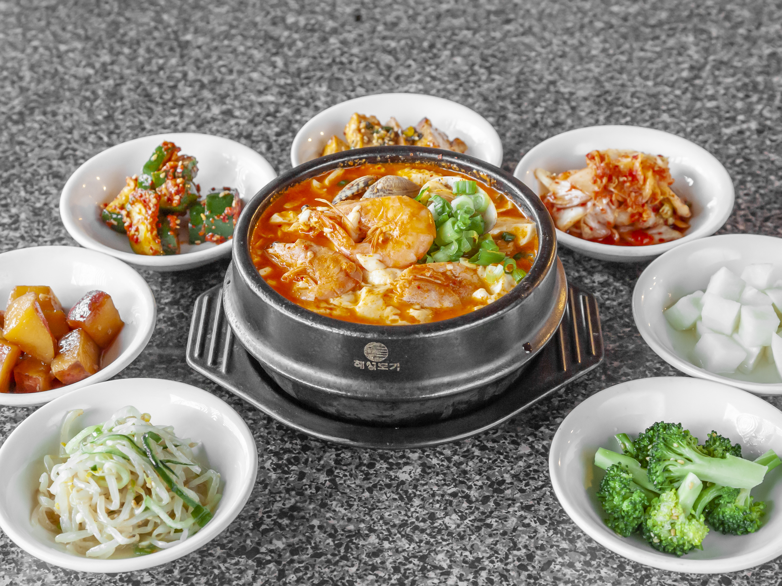 Order Seafood Tofu Soup food online from Stone Korean Restaurant store, Redmond on bringmethat.com