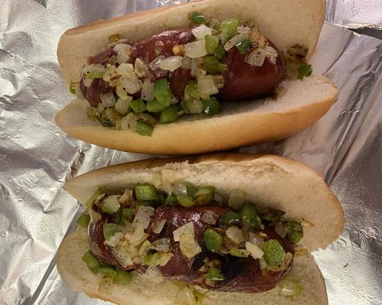 Order Hot Smoked Beef Sausage Sammich (2 pcs) food online from Smmackin Sammiches store, Bethlehem on bringmethat.com