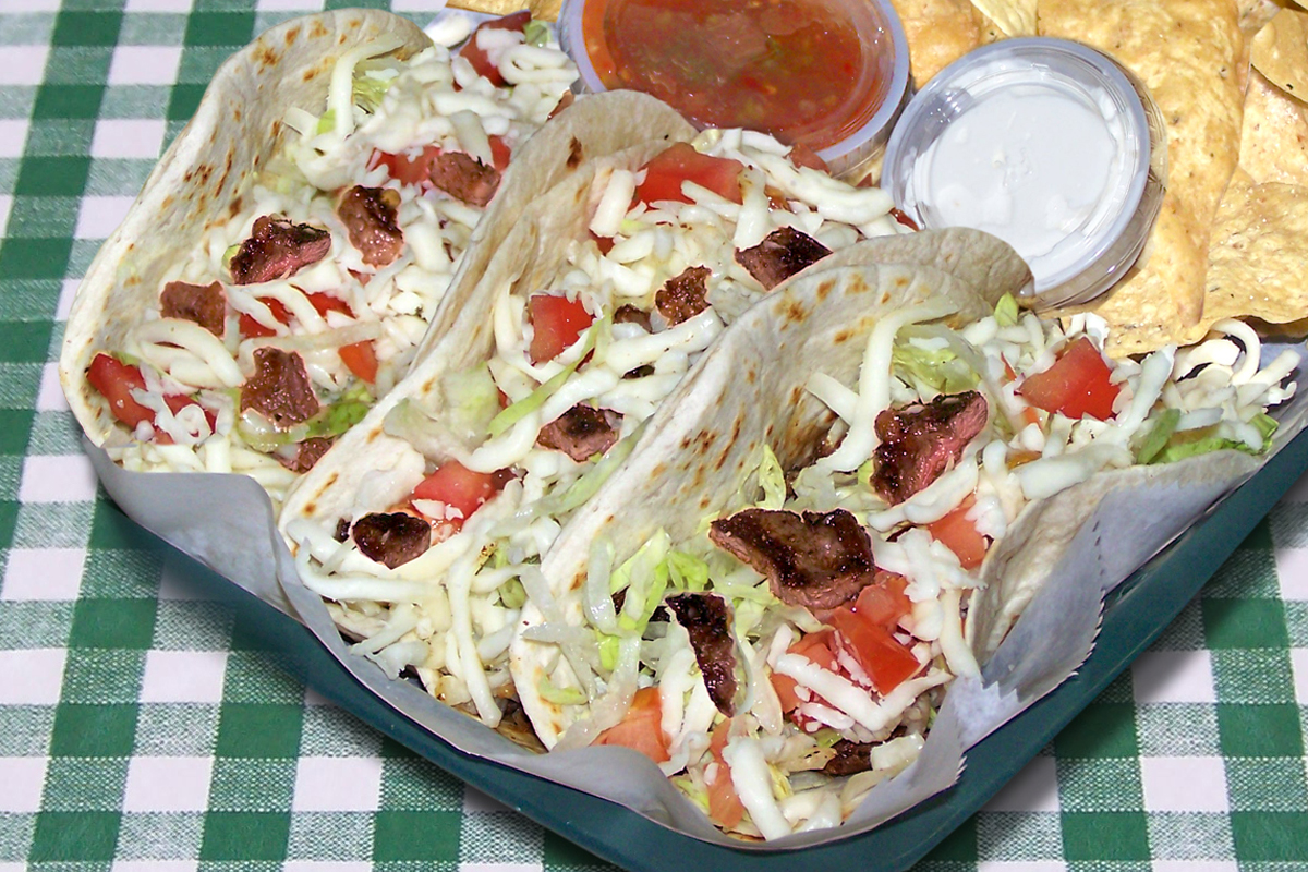 Order Char Grilled Angus Skirt Steak Tacos food online from Gators Wing Shack Grill & Pizzeria store, Palatine on bringmethat.com