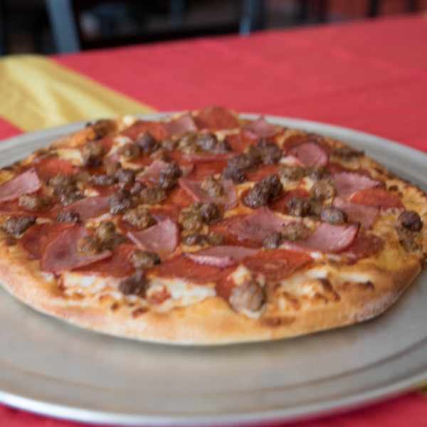 Order Meat Lovers Pizza food online from LA Pizza store, Panorama City on bringmethat.com