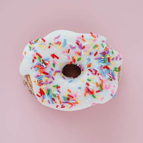 Order Vanilla Sprinkle Croissant Doughnut food online from Too Sweet Cakes store, Bend on bringmethat.com