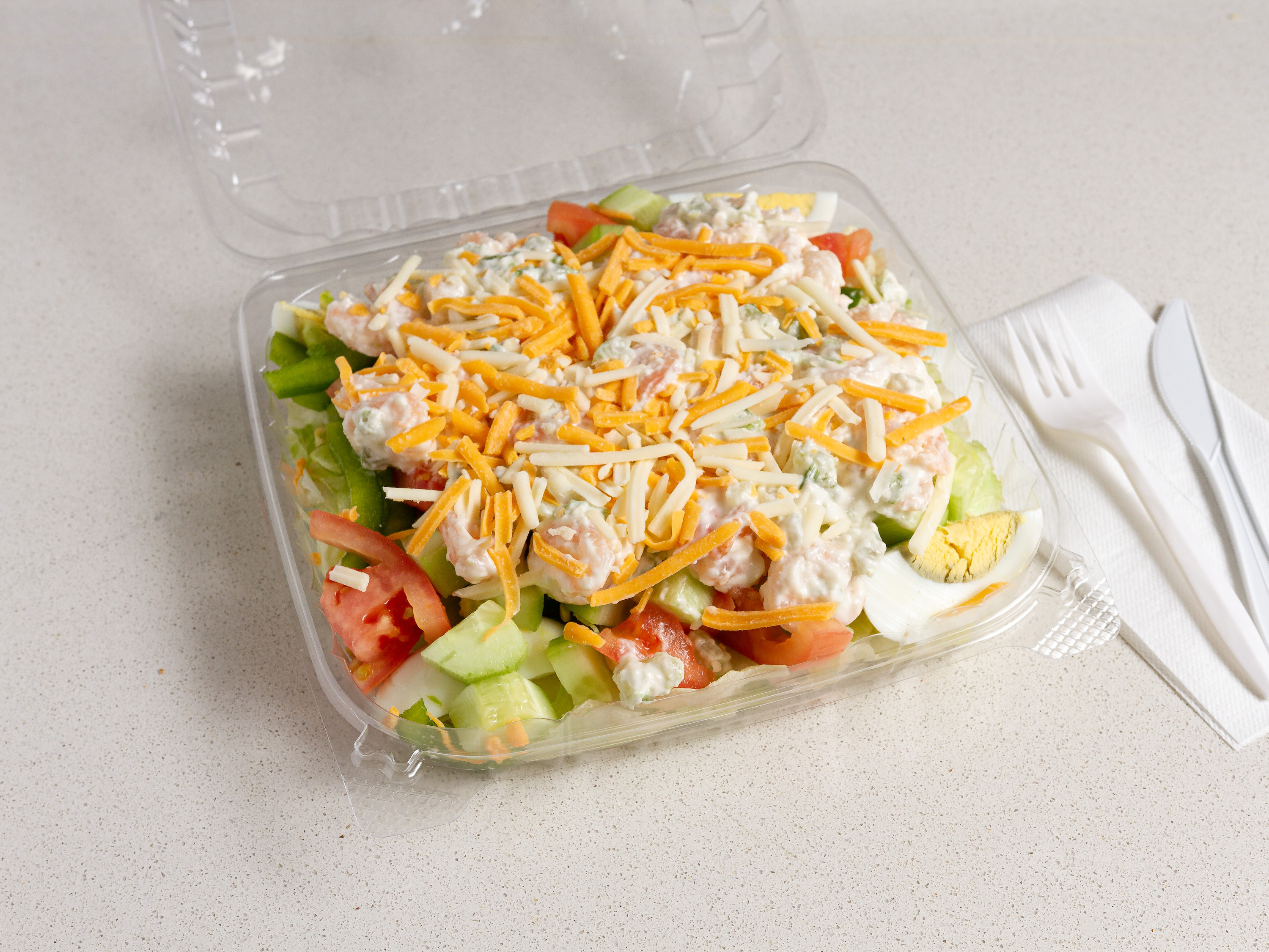 Order Steamed or fried Shrimp Salad food online from Natural Choice Deli store, Baltimore on bringmethat.com