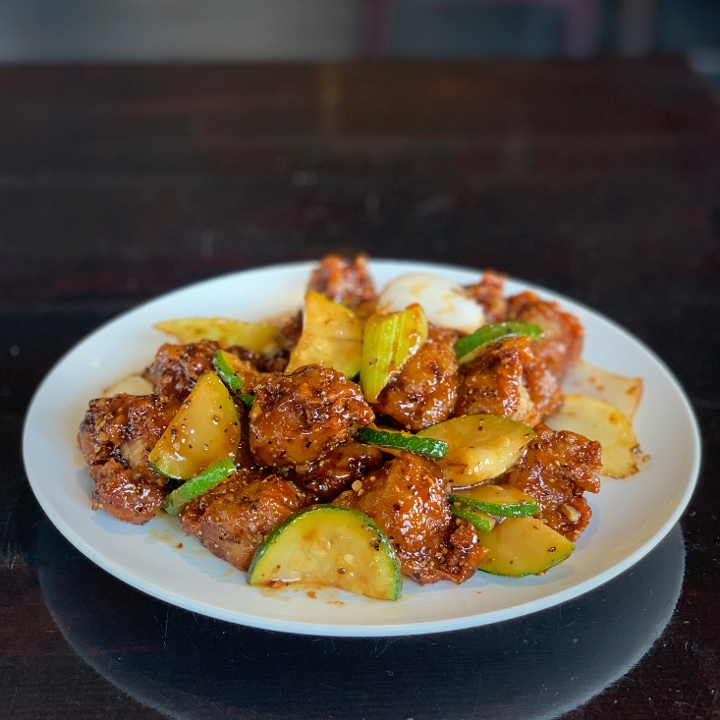 Order Vegan Black Pepper Chicken food online from Kung Pao Bistro store, West Hollywood on bringmethat.com