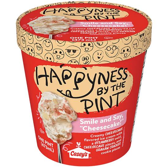 Order Happyness by the Pint Smile and Say Cheesecake! Ice Cream, 16oz food online from Casey store, Bella Vista on bringmethat.com