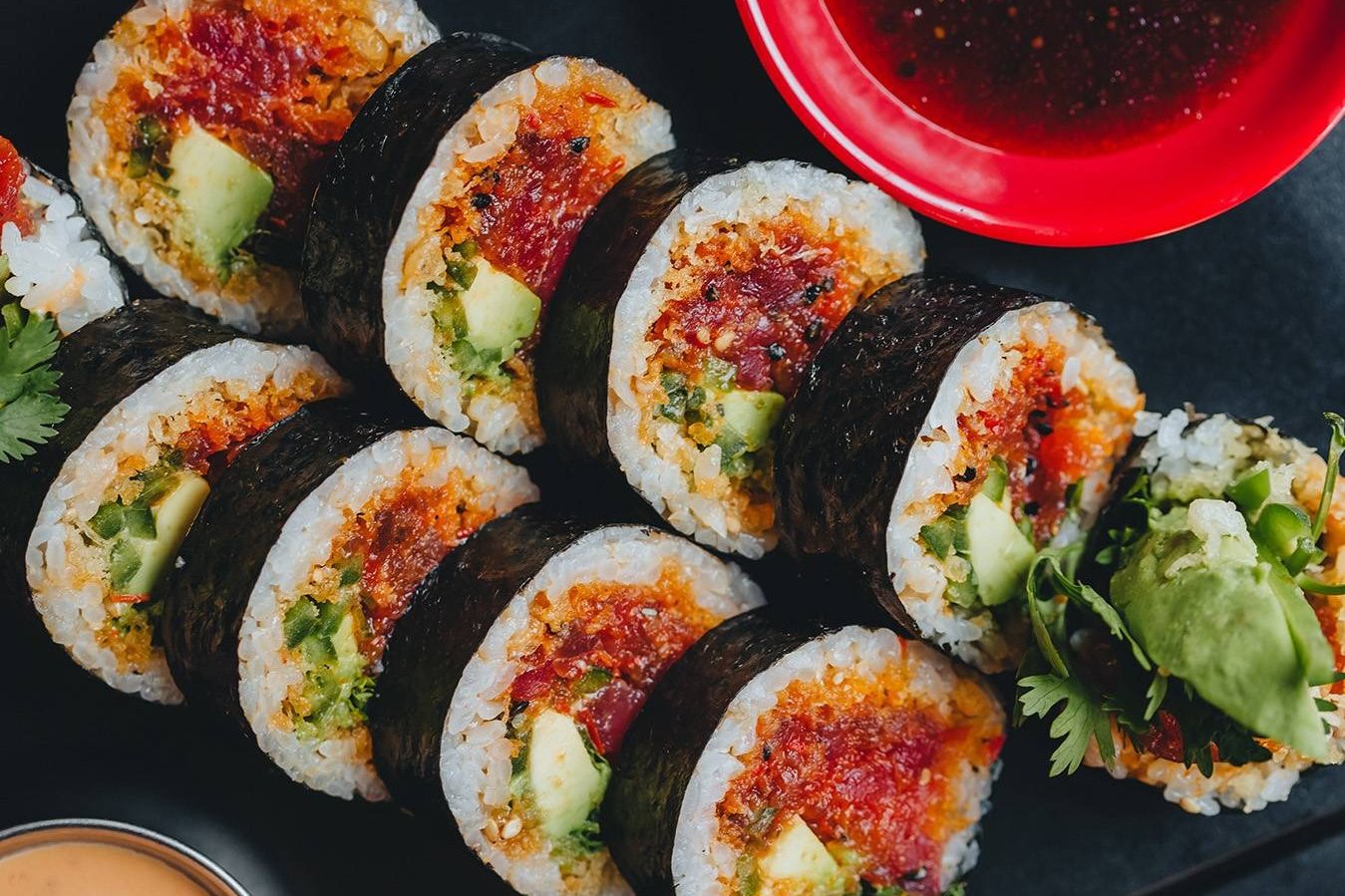 Order 5pc Spicy Tuna food online from Ramen-San Deluxe store, Chicago on bringmethat.com