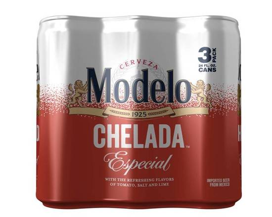 Order Modelo Chelada Especial, 3pk-24oz canned beer (4.4% ABV) food online from Loma Mini Market store, Long Beach on bringmethat.com