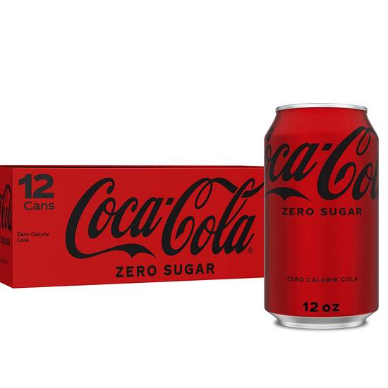 Order Coke Zero Sugar Cola Soda Pack Of 12 food online from Deerings Market store, Traverse City on bringmethat.com