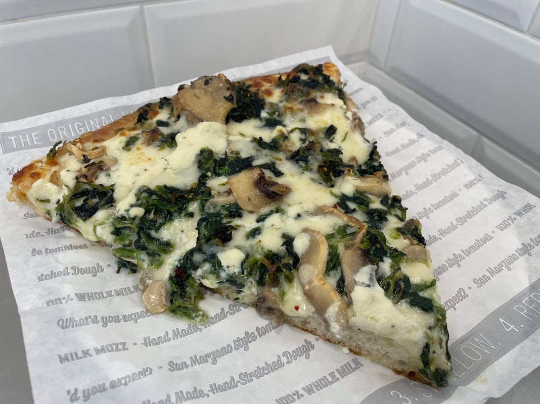 Order Pan Spinach and Mushroom Slice food online from Sbarro store, Freehold on bringmethat.com