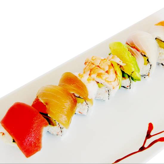 Order Rainbow Roll food online from Kai Sushi store, Orange on bringmethat.com