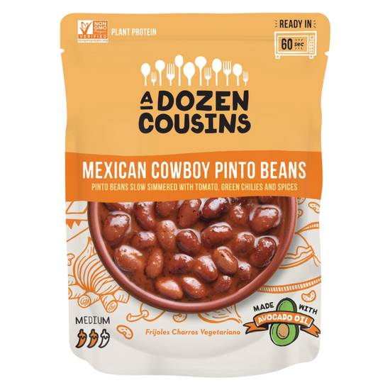 Order A Dozen Cousins Mexican Pinto Beans 10oz food online from Drinks At Your Door by Gopuff store, Santa Maria on bringmethat.com