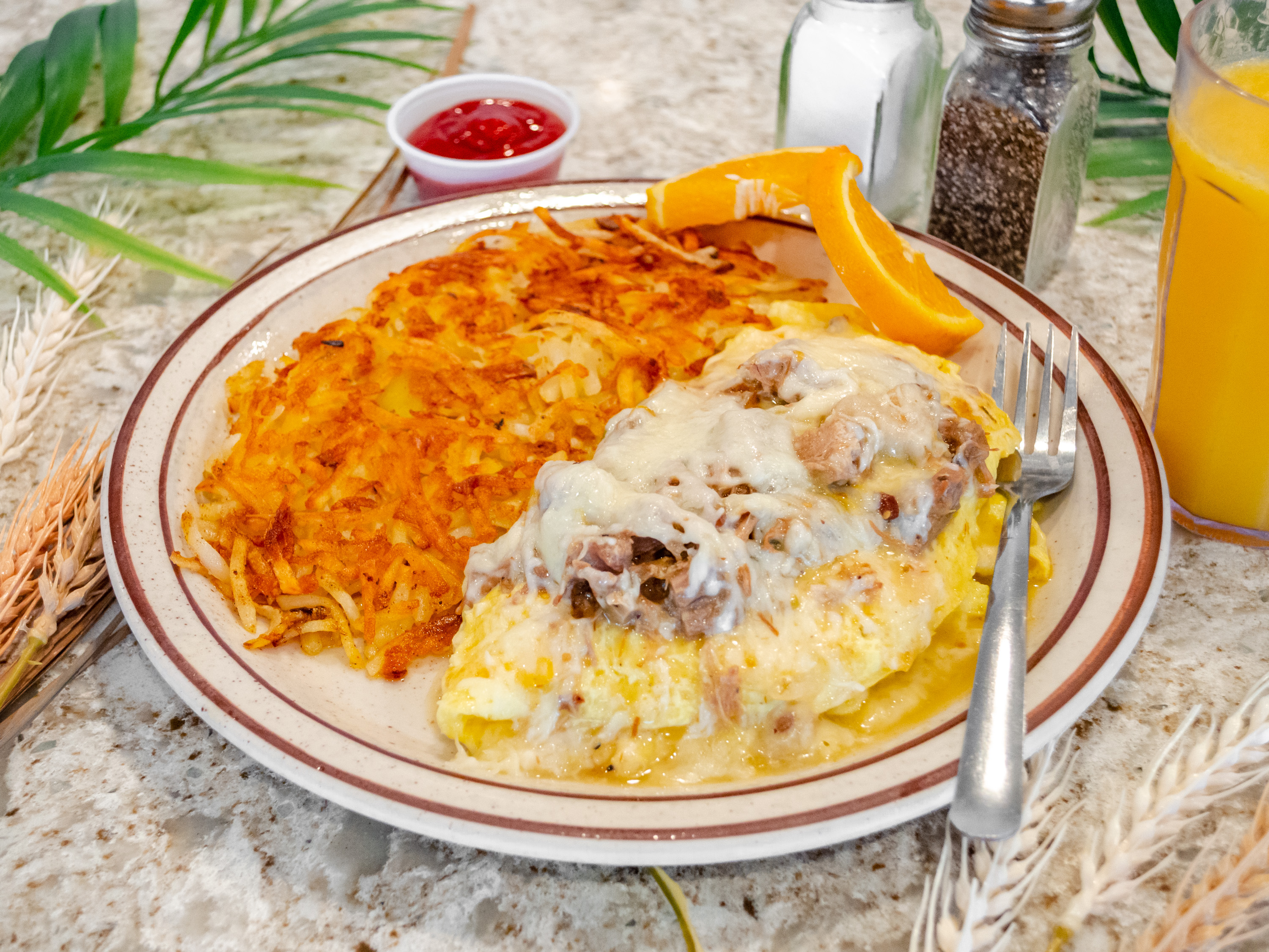 Order Chilli Verde Omelette food online from Sunrise Waffle Shop store, Rancho Cordova on bringmethat.com