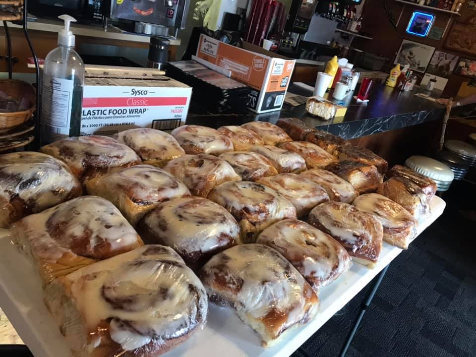 Order Huge Cinnamon Rolls food online from Tina's Restaurant store, Lincoln on bringmethat.com