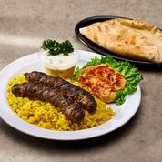 Order 2. Kafta Kebab Plate food online from Green Olive store, Los Angeles on bringmethat.com