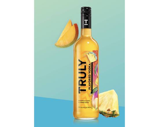Order Truly Flavor Vodka Pineapple Mango, 750mL Vodka (30.0% ABV) food online from Cold Spring Liquor store, Liberty Hill on bringmethat.com