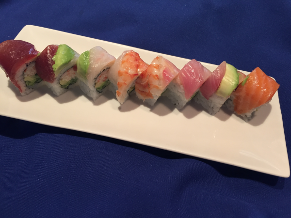 Order Rainbow Roll food online from Hyuga Sushi store, San Marcos on bringmethat.com
