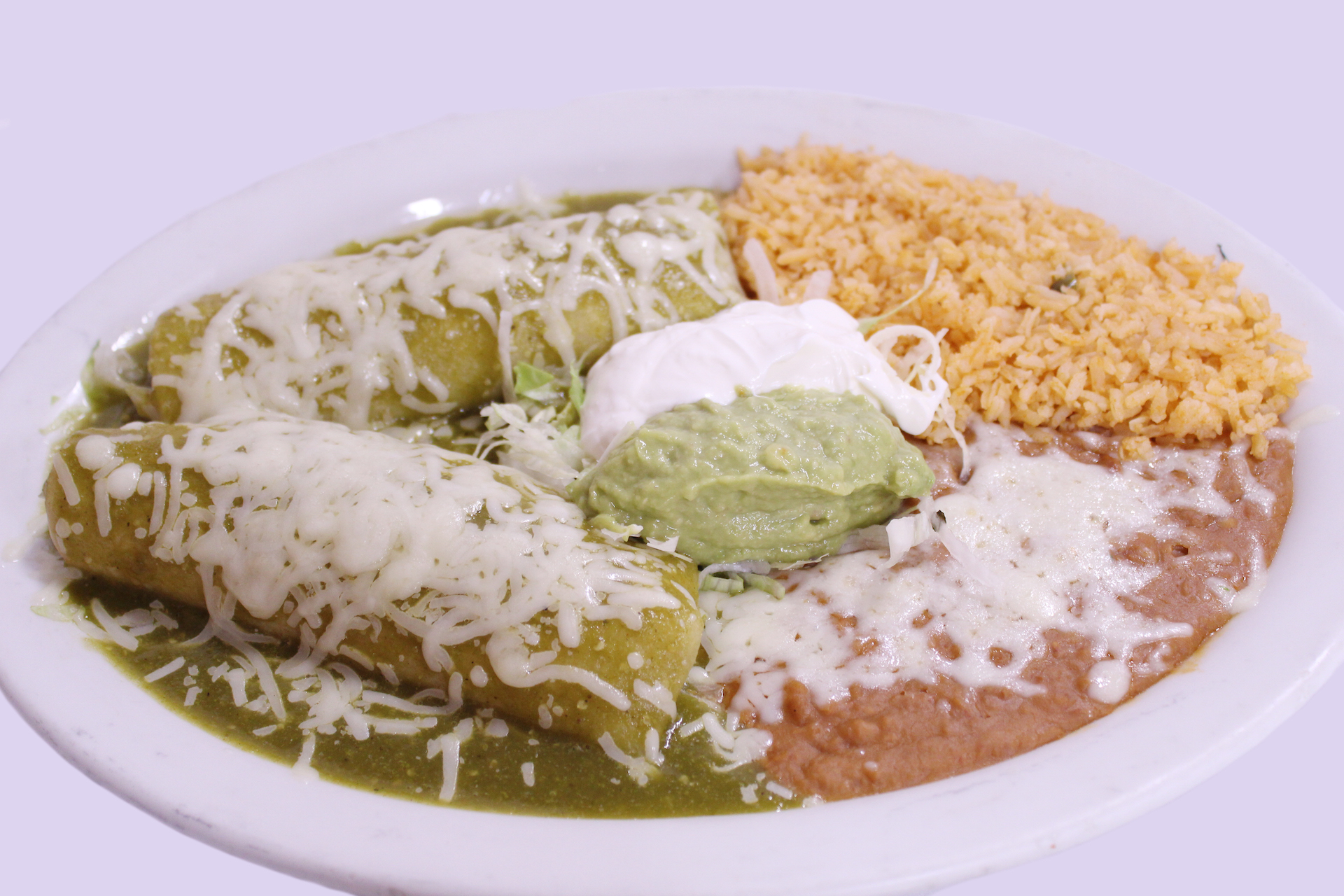 Order Enchiladas Verdes Combo food online from Los Pinos Mexican Food store, Concord on bringmethat.com