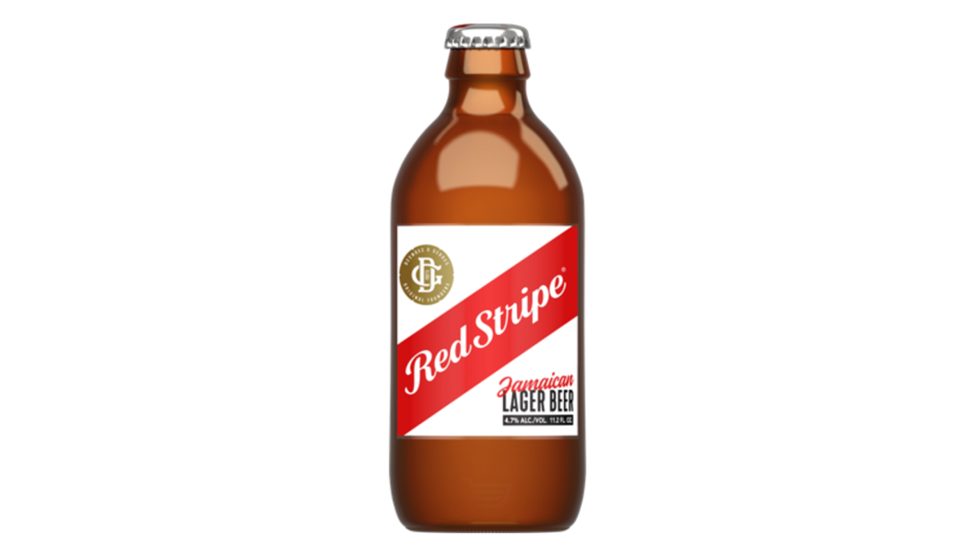 Order Red Stripe Jamaican Style Lager 6 Pack 11.2 oz Bottles food online from Circus Liquor store, Santa Clarita on bringmethat.com
