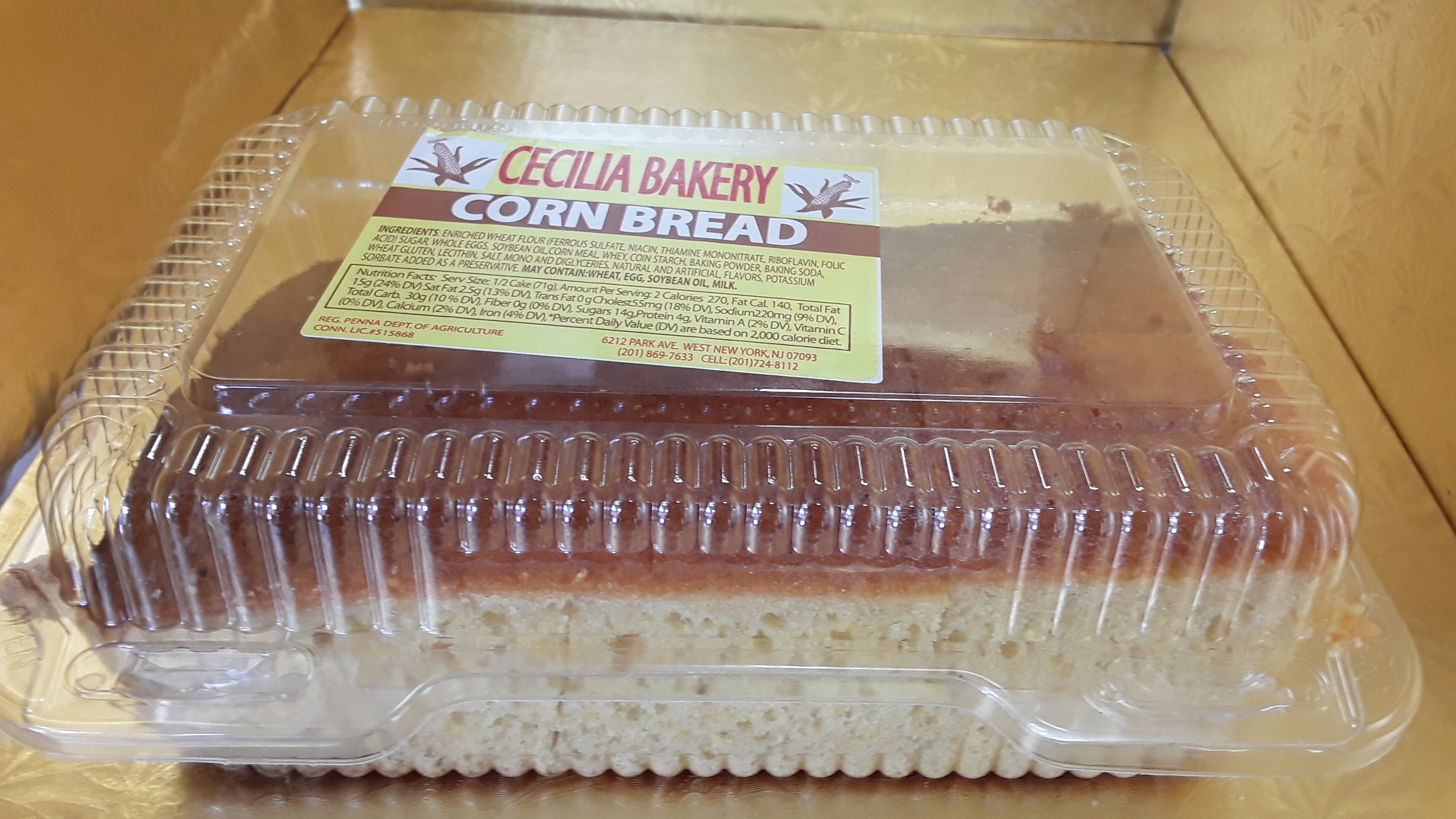 Order Corn Bread, Family Size food online from Cecilia Bakery store, West New York on bringmethat.com