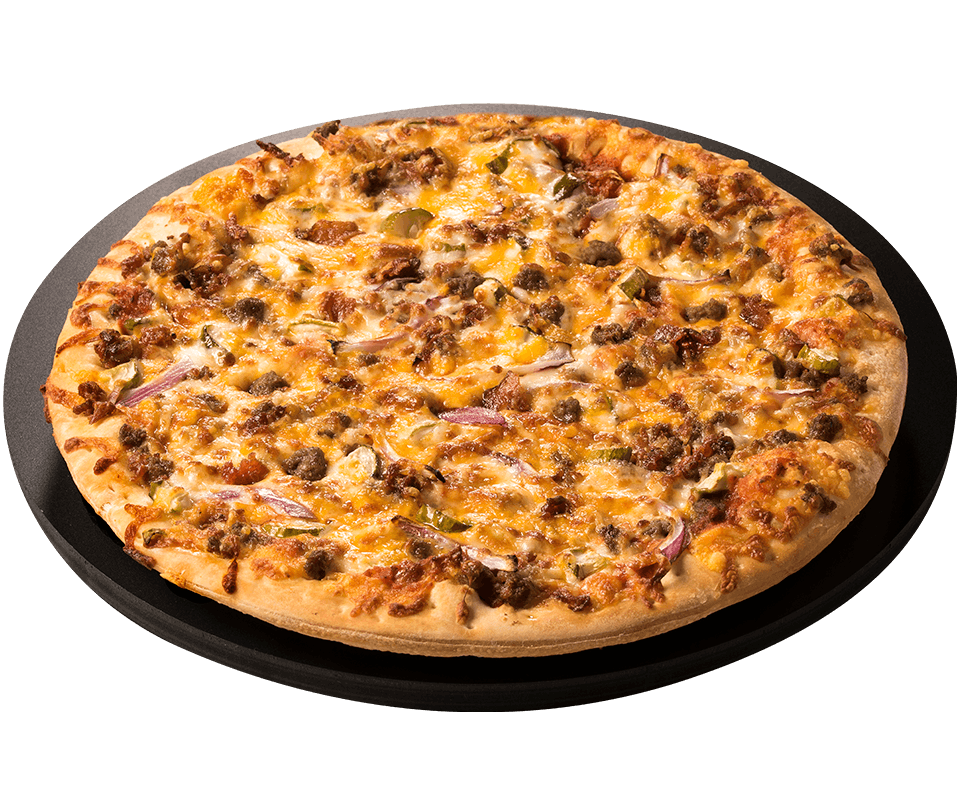 Order Bacon Cheeseburger Pizza - Small (6 Slices) food online from Pizza Ranch store, Lake Delton on bringmethat.com