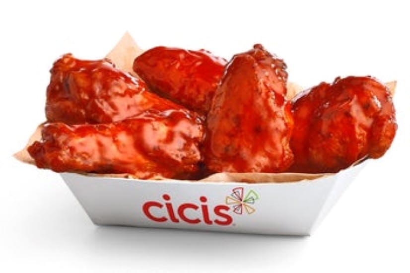 Order Traditional Hot Buffalo Wings - 5 Pieces food online from Cicis Pizza store, New Braunfels on bringmethat.com