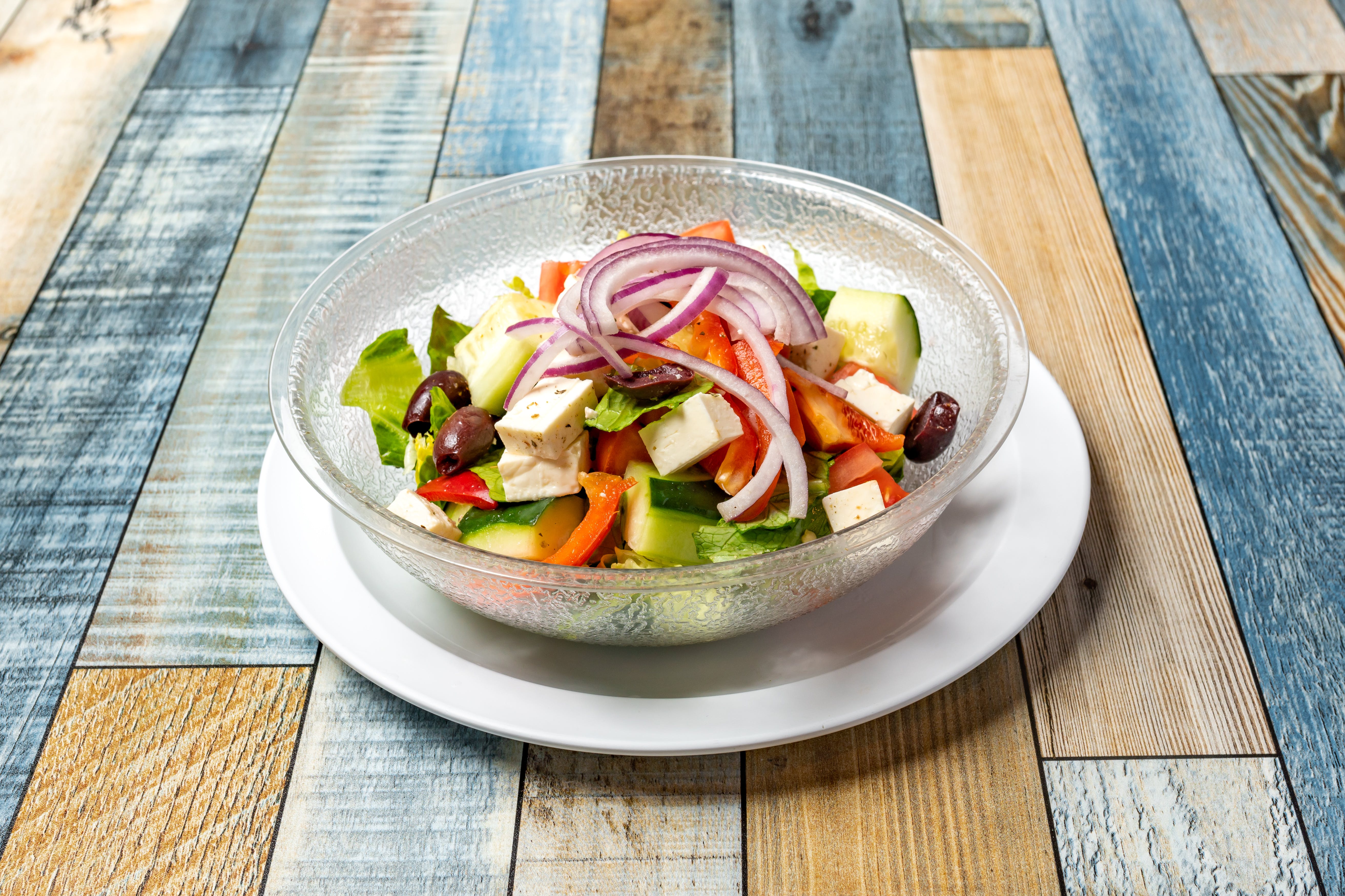 Order Greek Salad - Small food online from Fausto's Italian Kitchen store, Arlington Heights on bringmethat.com