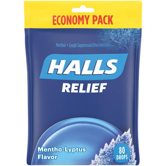 Order Halls Relief Mentho-Lyptus Flavor Cough Drops (80 ct) food online from Rite Aid store, Ashtabula on bringmethat.com