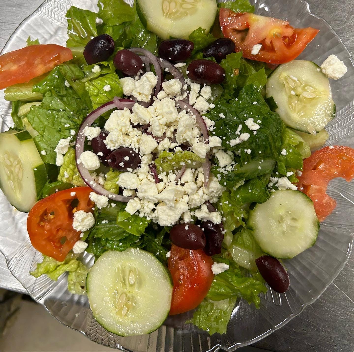 Order Greek Salad - Salad food online from Sophia Italian Restaurant & Pizzeria store, Reading on bringmethat.com