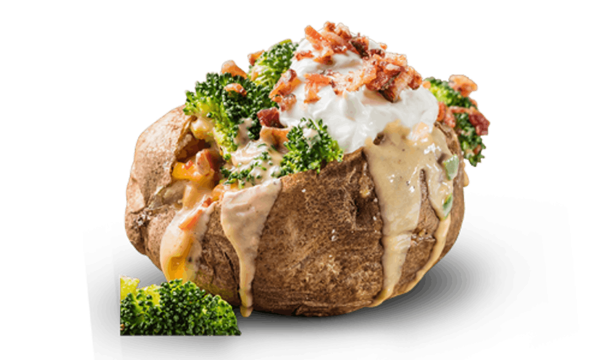 Order Broccoli & Cheese Stuffed Baked Potato food online from Famous Daves Bar-B-Que store, Reno on bringmethat.com