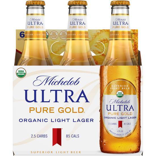Order Michelob Ultra Pure Gold, 6pk-12oz bottle beer (3.8% ABV) food online from Signal Liquor store, Signal Hill on bringmethat.com