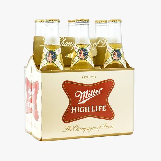Order Miller High Life 12 Pack Bottles, 12pk bottle domestic beer (4.6% ABV) food online from Adobe Wine & Liquors store, Fountain Hills on bringmethat.com