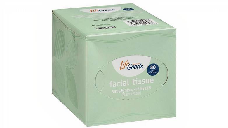 Order Life Goods Facial Tissue, 2-Ply - 80 Each food online from Mac On 4th store, Alton on bringmethat.com