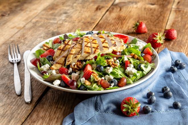 Order Berry & Goat Cheese Salad with Chicken food online from Uno Pizzeria- Newtown Square store, Newtown on bringmethat.com