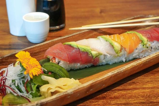Order RAINBOW ROLL food online from Sushi Sake store, Key Largo on bringmethat.com